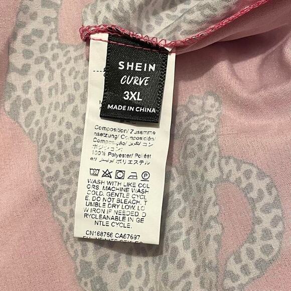 Hot Pink Leopard Collared Maxi Dress, Size 3XL - Picture 6 of 6